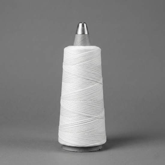 White fiber on a spool.