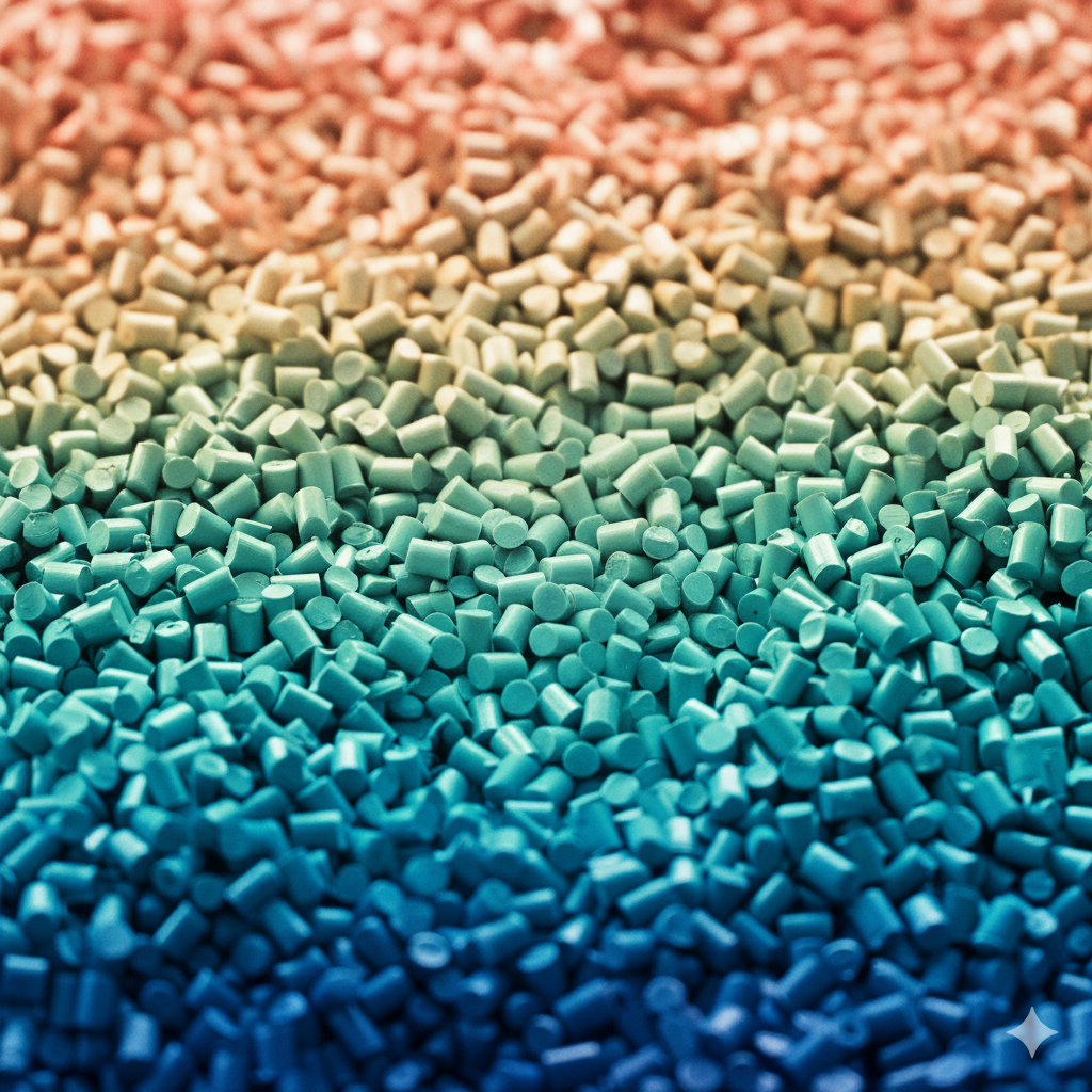 Colorful plastic pellets