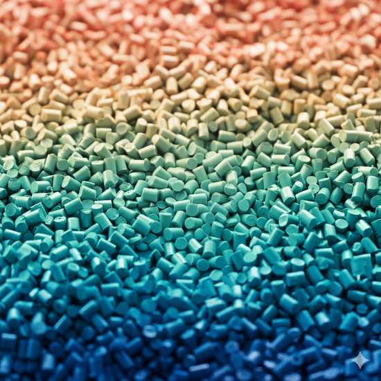 Colorful plastic pellets