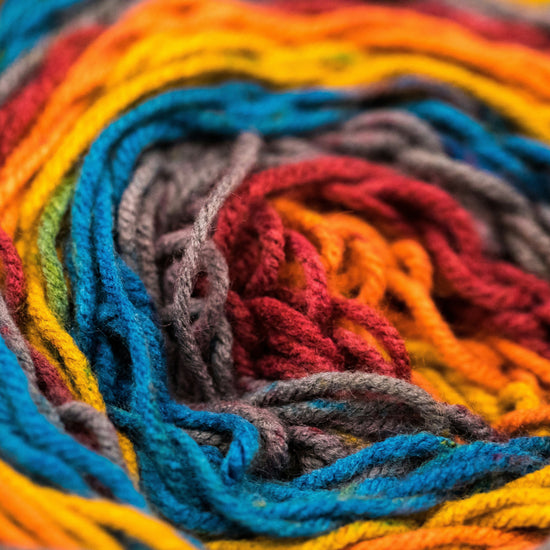 Colorful yarn in a roll.